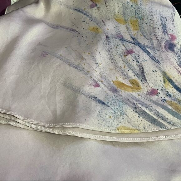 Boho 100% Silk Pink Scoop Neck Fairy Butterfly Sleeve Asymmetrical Mini Dress XS - Picture 14 of 15